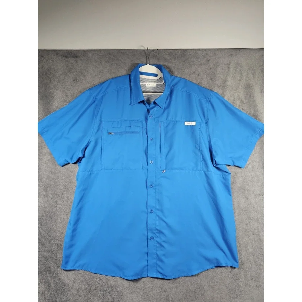Mens Gander Mountain Guide Series Short Sleeve Button‎ Up Fishing Shirt Size XL